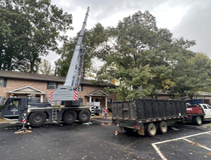 Storm damage tree removal at a home in Farragut, TN